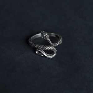 Bague serpent en argent réglable