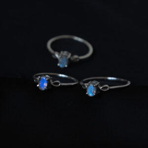 Bagues délicates ornées de labradorites facettées