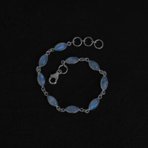 Bracelet en argent avec pierres de lune 